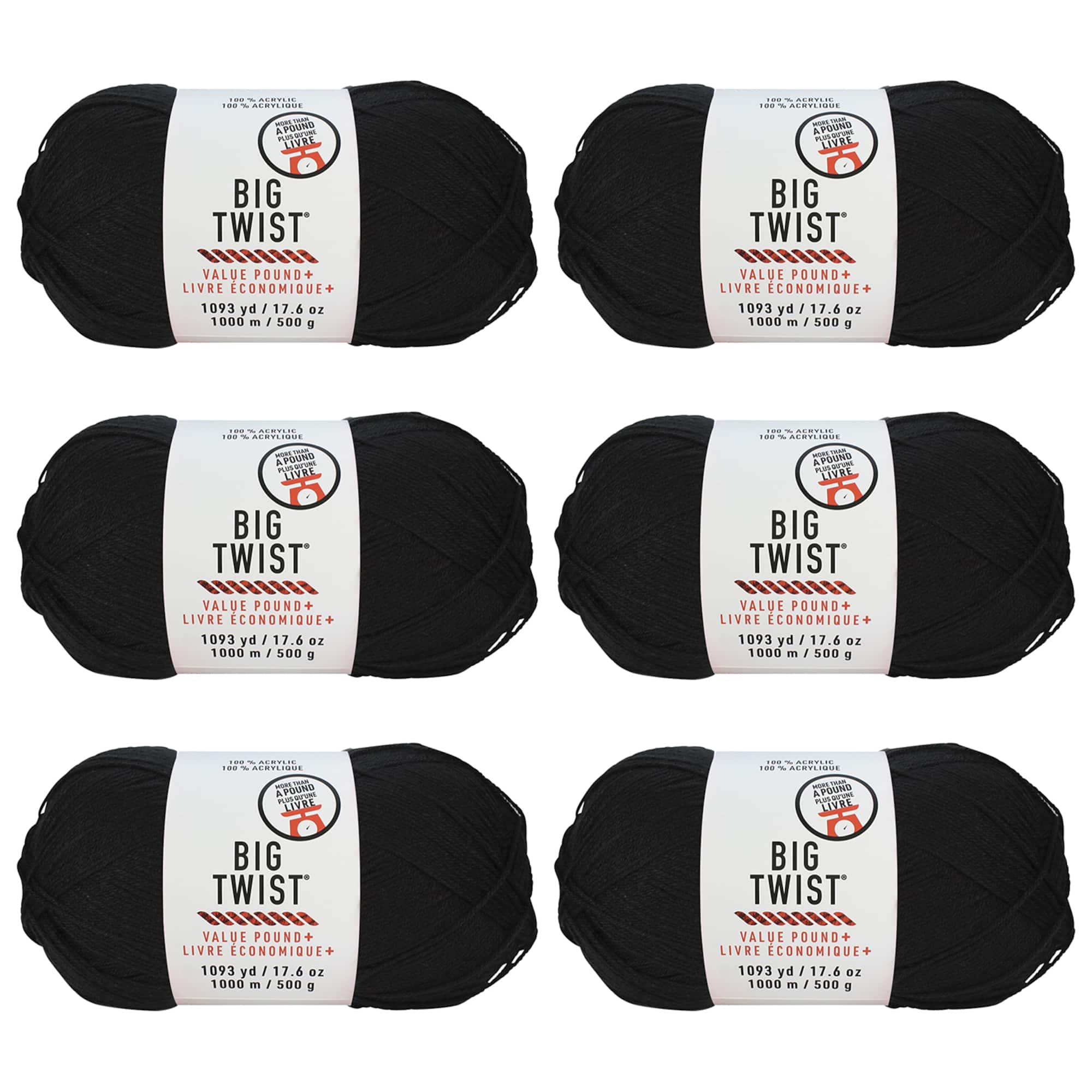 6 Pack: Big Twist® Value Pound+ Yarn